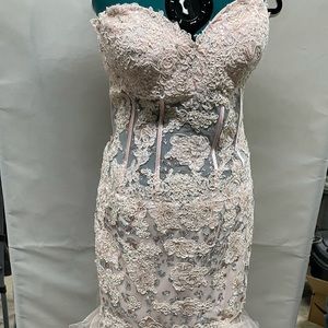 Jovani strapless nude/peach dress